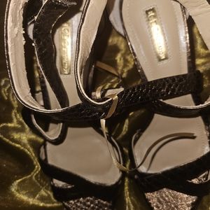 Bcbg brown metallic color heels